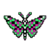 Dead Pixel Moth Pin, front view