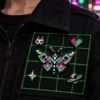 Dead Pixel Moth Pin worn or in use