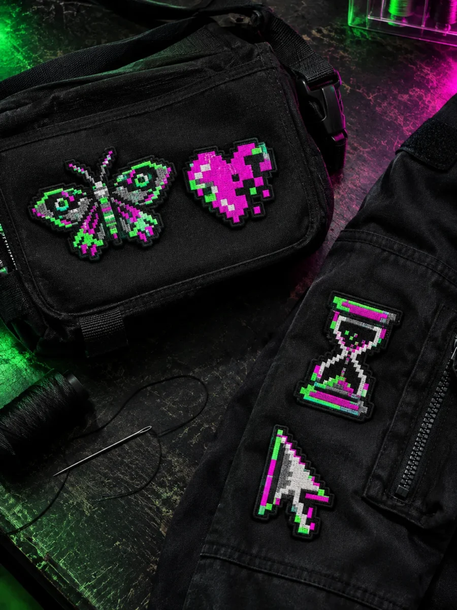 Dead Pixel Patch Pack worn or in use