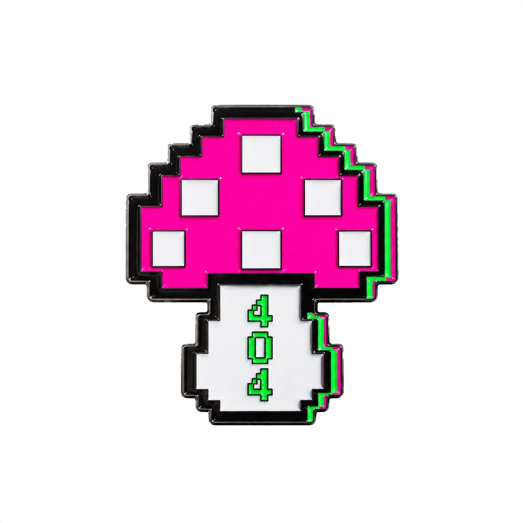 404 Mushroom Pin, front view