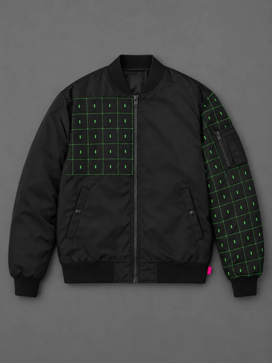Grid Bomber Jacket, front view