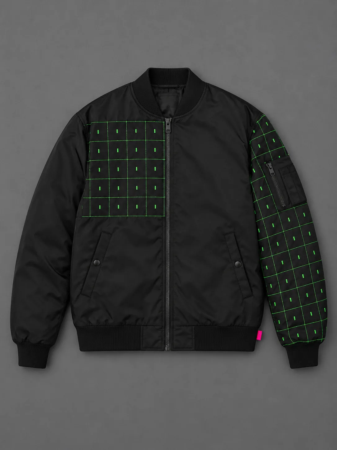 Grid Bomber Jacket, front view