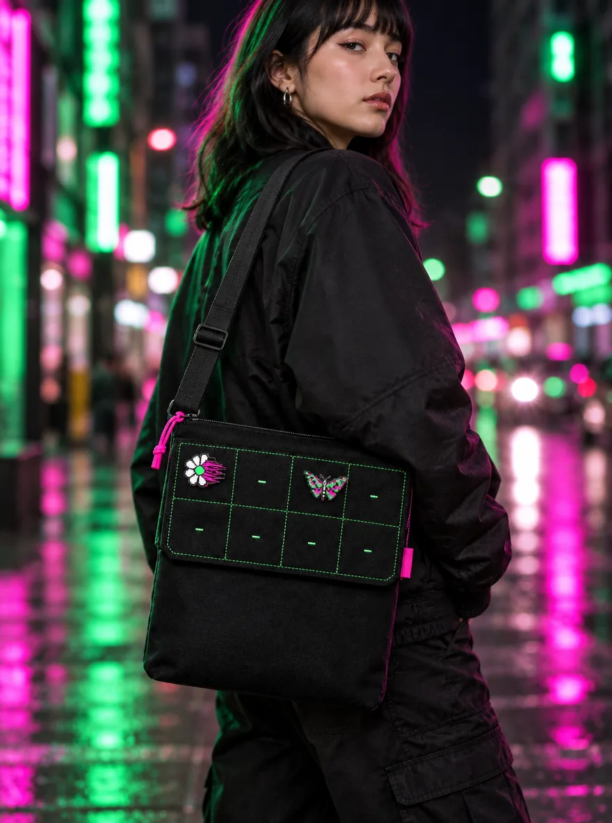 Grid Pin Pouch worn or in use