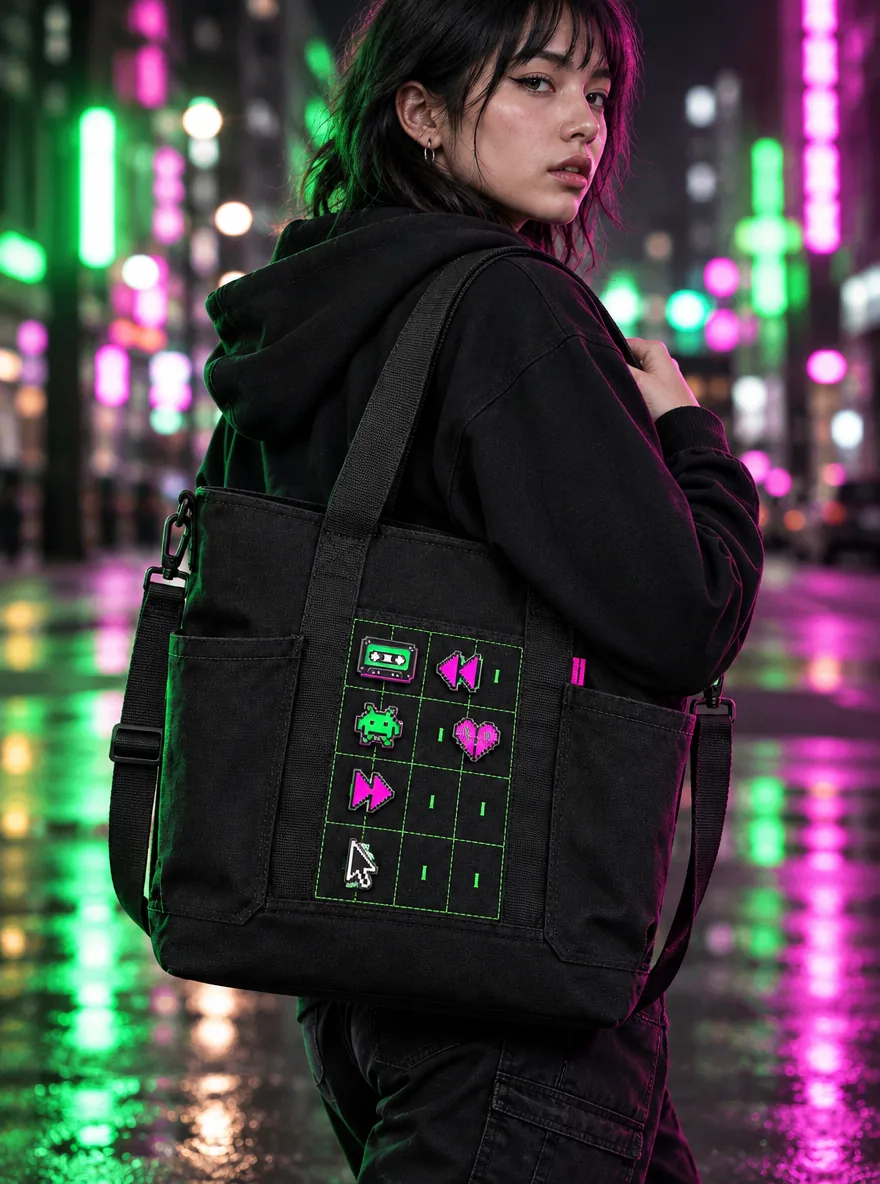 Grid Tool Tote worn or in use