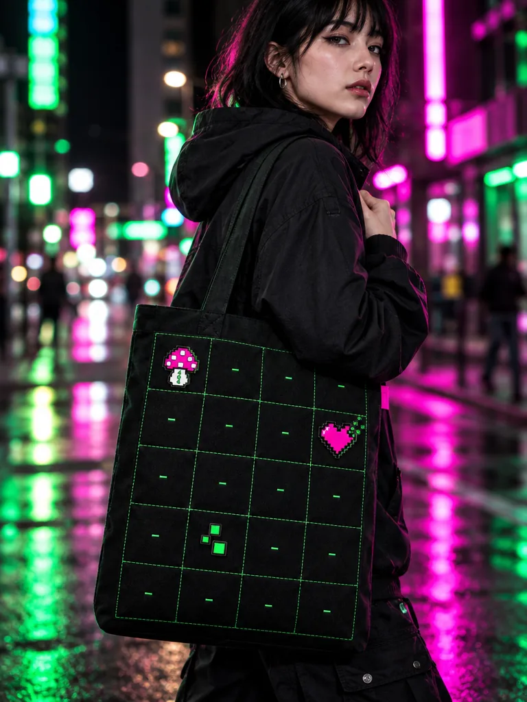 Grid Tote worn or in use