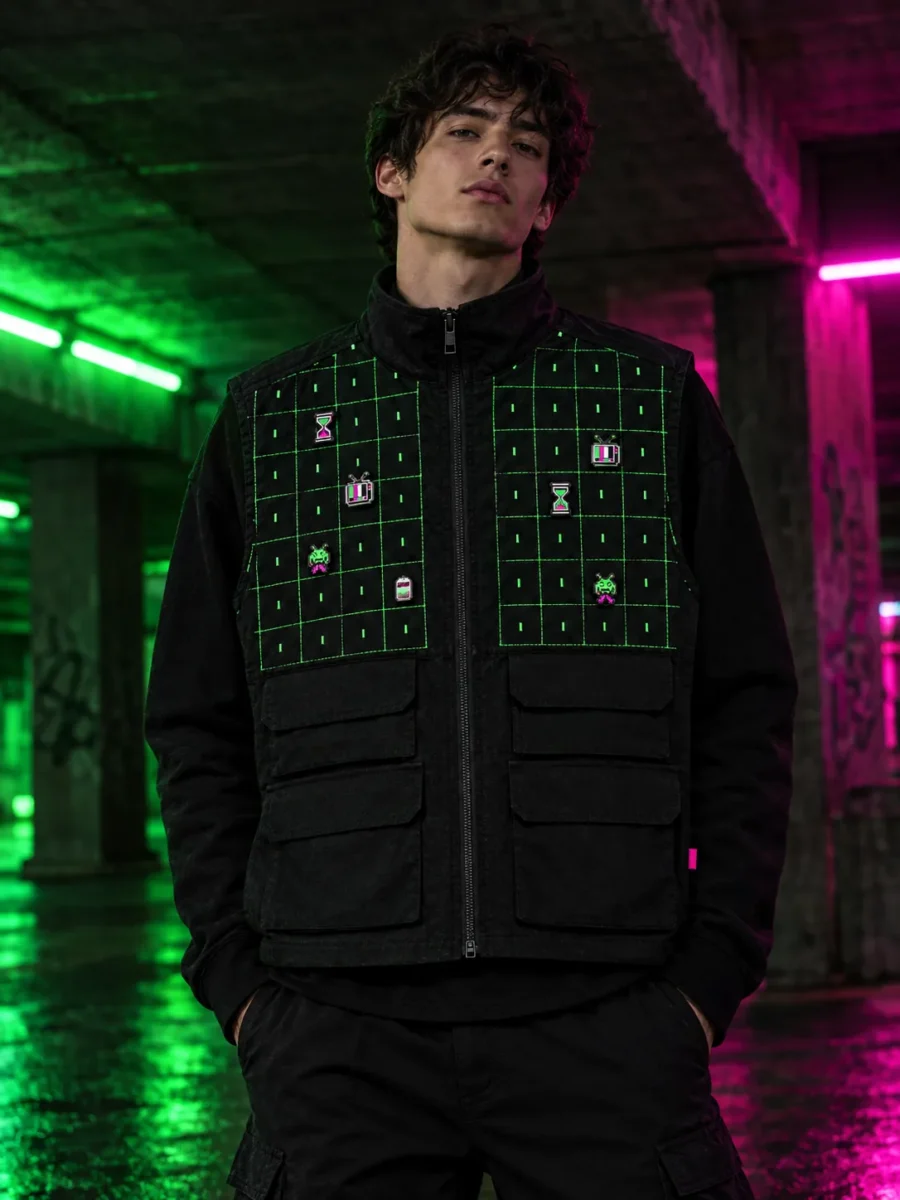 Grid Work Vest worn or in use
