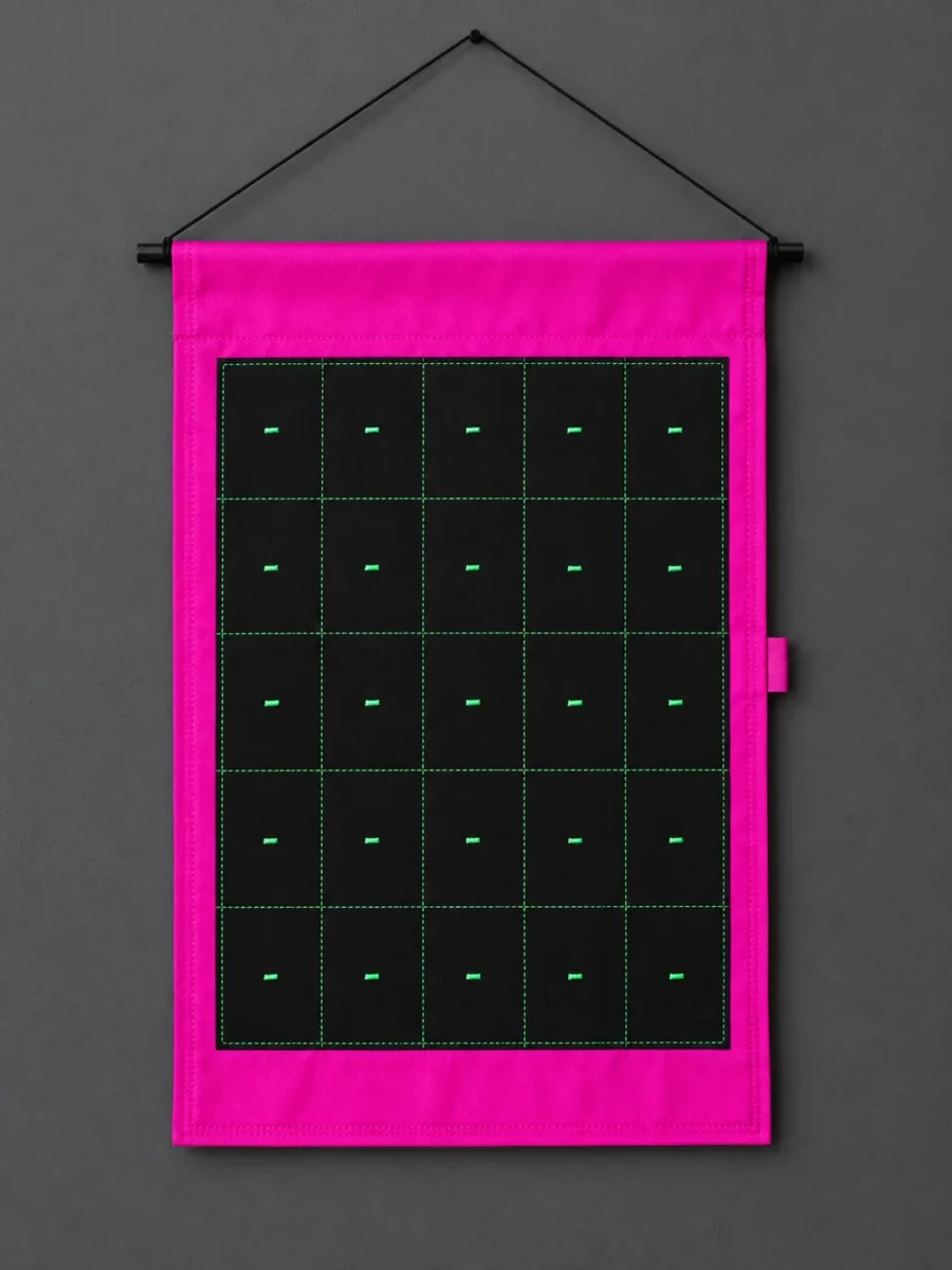 Magenta Grid Banner, front view