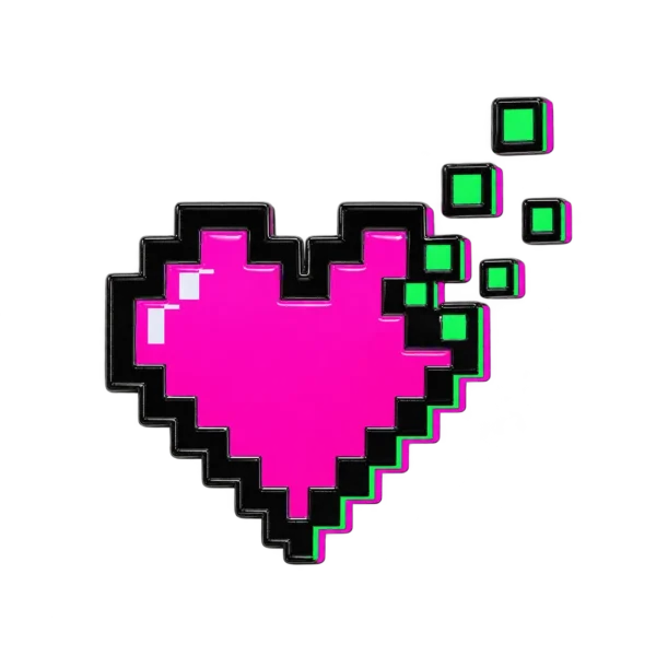 Missing Heart Pin, front view