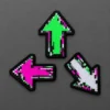 Pixel Arrow Patch Trio, front view