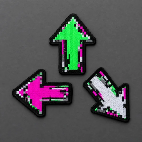 Pixel Arrow Patch Trio, front view