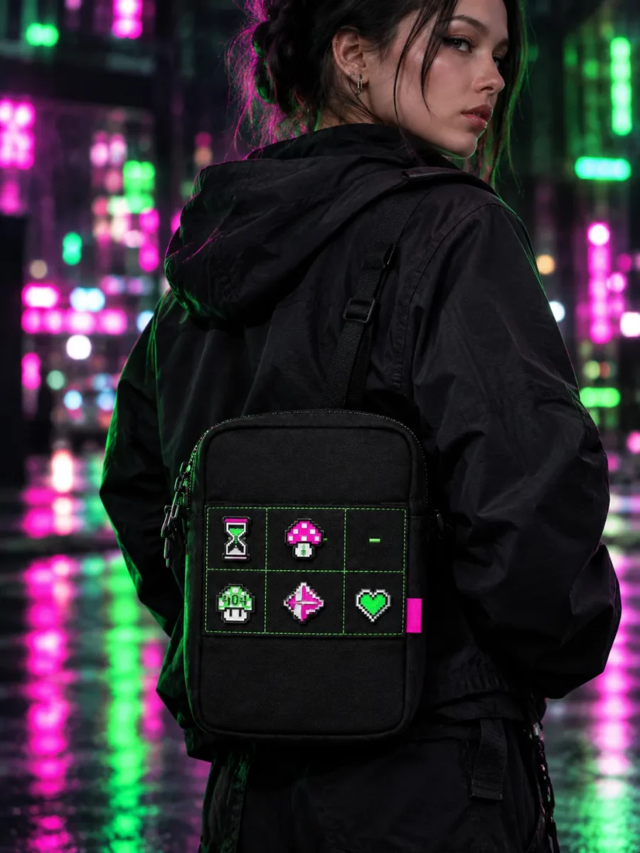 Pixel Sling Bag worn or in use