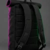 Roll-top Grid Backpack, back or side view