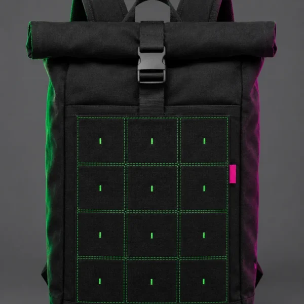 Roll-top Grid Backpack, front view