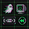 Scanline Ghosts Patch Pack, back or side view