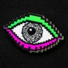 Static Eye Pin close up