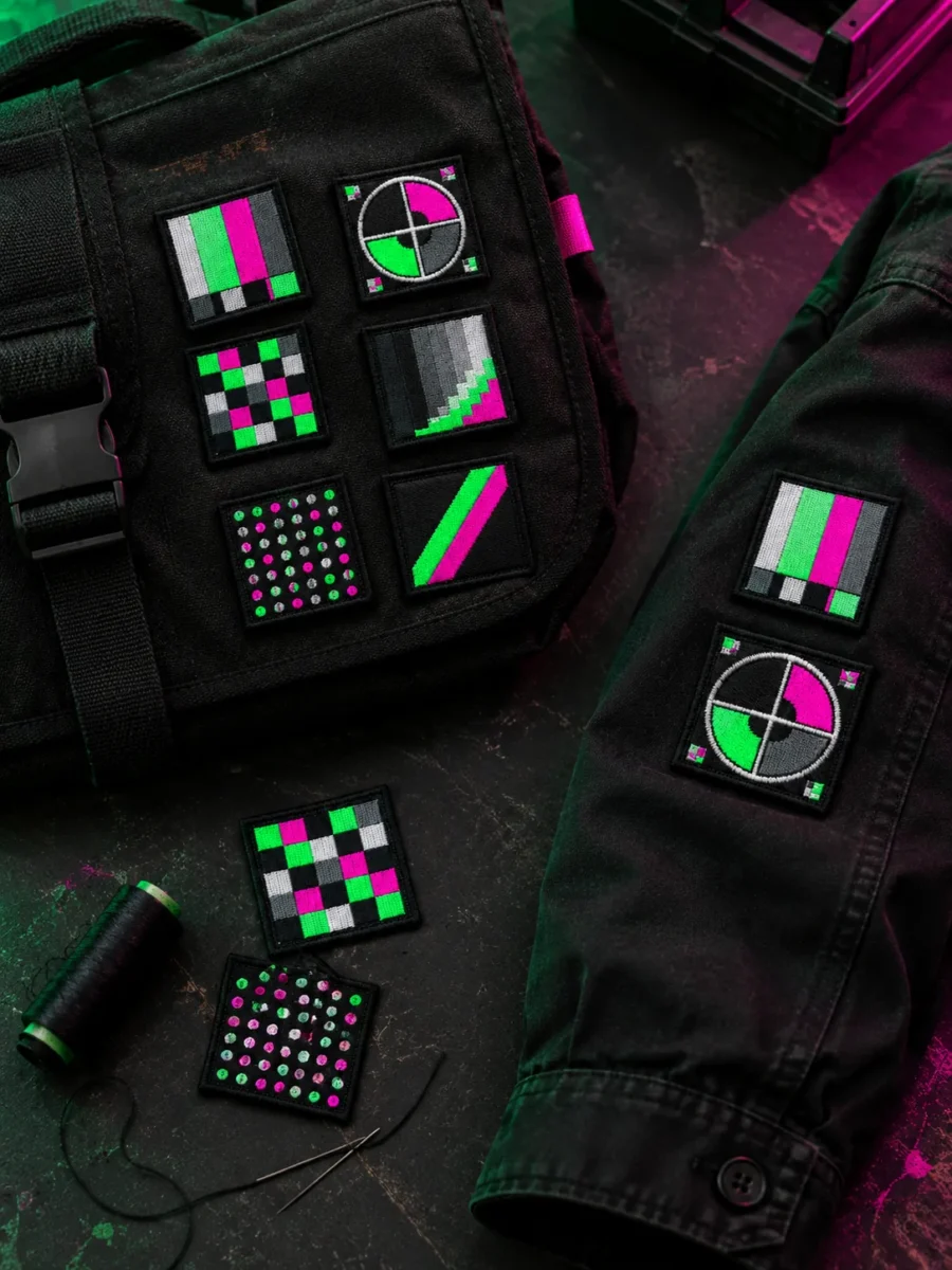 Test Pattern Patch Set worn or in use
